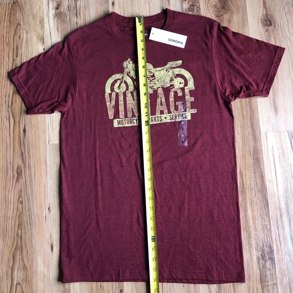 NEW SONOMA Vintage MOTORCYCLE PARTS + SERVICE Retro Graphic Tee Shirt Small Mens - Picture 6 of 13